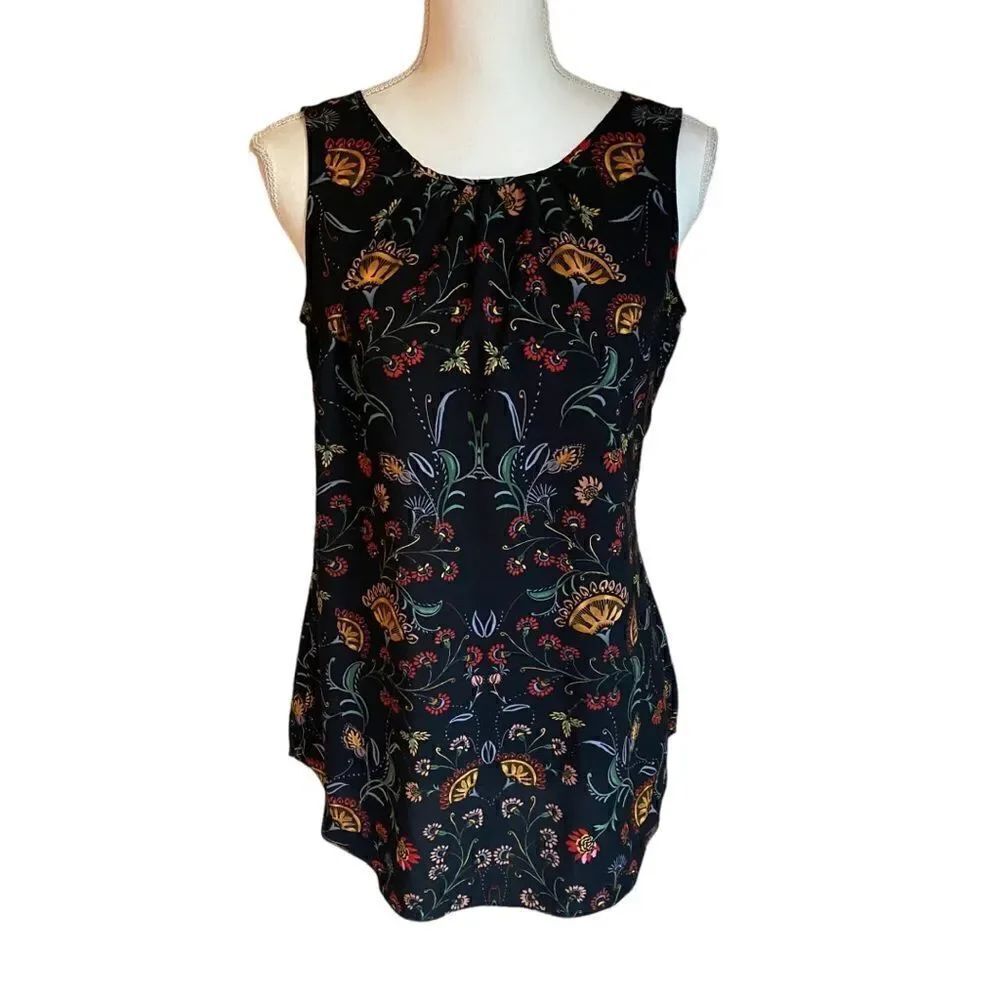 Cabi Floral Sleeveless Blouse Size Small